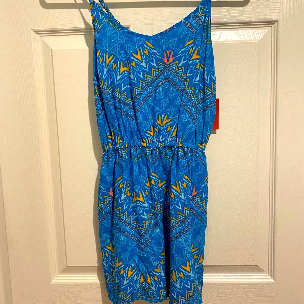 Blue Ikat Romper